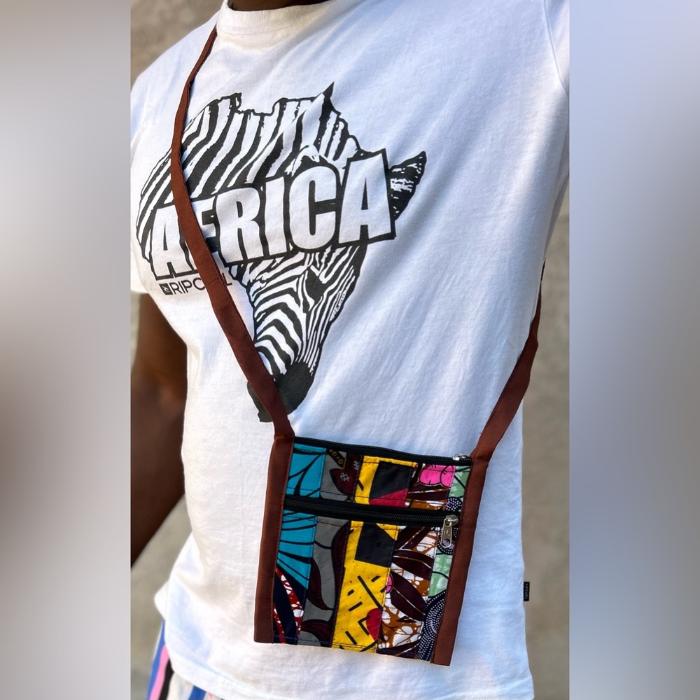 NW 💯 Cotton Patch Vlisco Fabric Crossbody Purse Sz 6”x6”